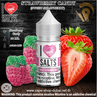 Strawberry Candy (Sweet Strawberry) - I Love Salts / Mad Hatter Juice - Vape Here Store