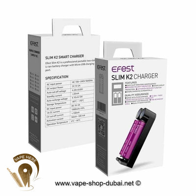 Efest Slim K2 Battery Charger - Vape Here Store