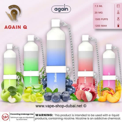 AGAIN Q DISPOSABLE DEVICE 20mg (1500 DL PUFFS) - Vape Here Store