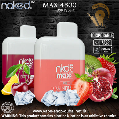 Naked 100 Max Disposable Vape (4500 Puffs - 50 mg) - Vape Here Store