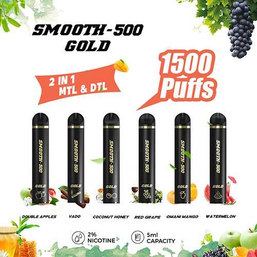 Smooth-500 Gold (1500 Puffs MTL & DTL) - Vape Here Store