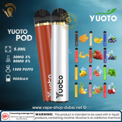 YUOTO Disposable Pods 1500 Puffs (50mg) - Vape Here Store